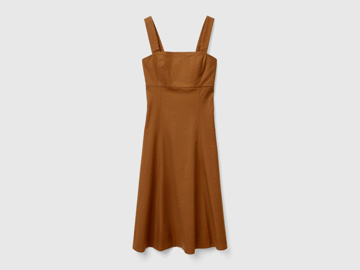 Vestido decote quadrado em mistura de linho - ucb_image_FS