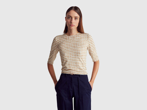 Camisola de manga curta em mistura de viscose - ucb_image_F