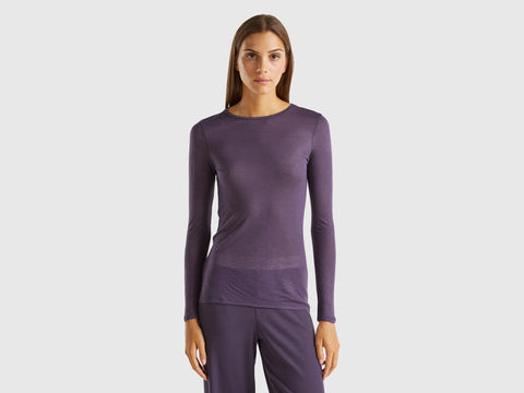 T-shirt em mistura de viscose e lã - ucb_image_F