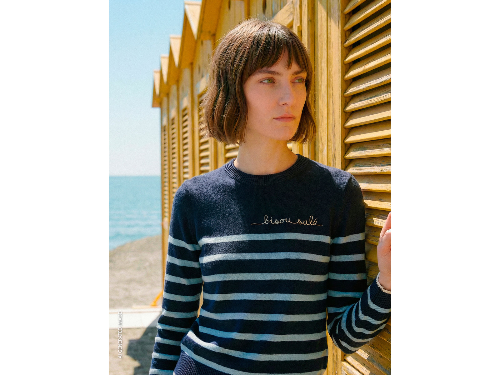 Camisola às riscas com texto bordado - ucb_image_F