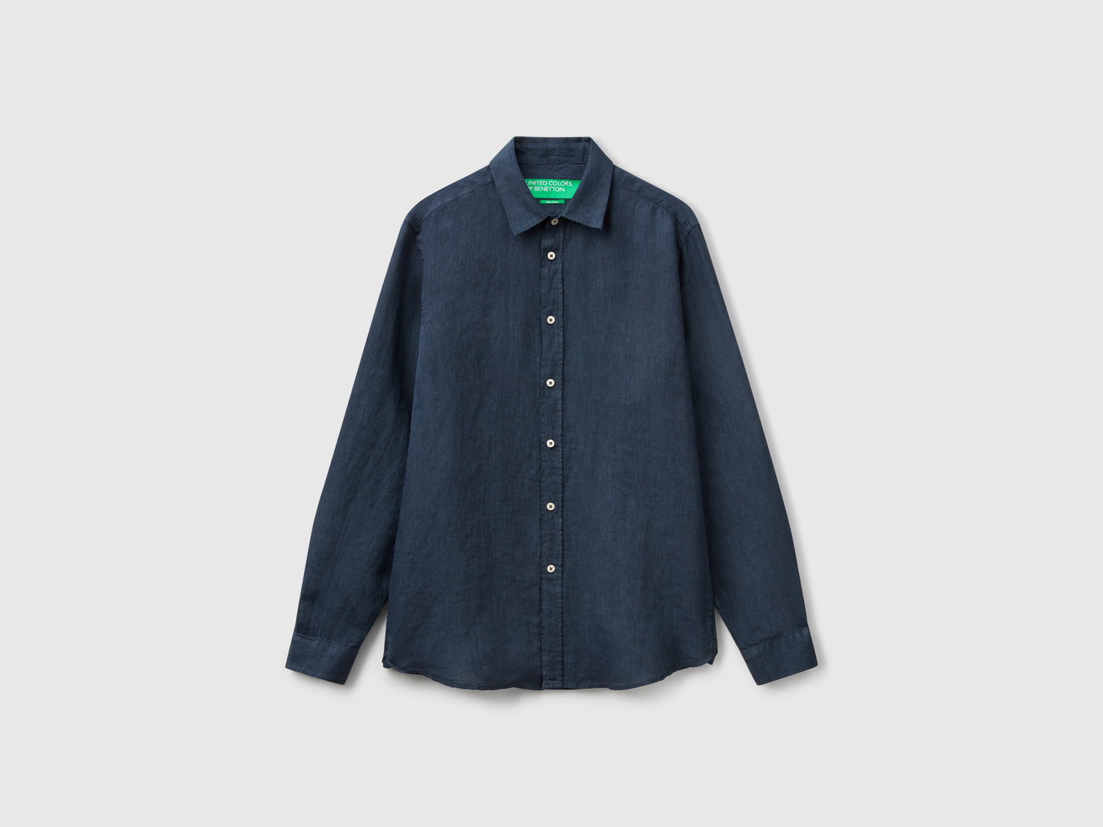 Camisa azul-escuro padrão em linho puro - ucb_image_FS
