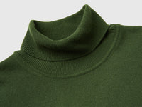 Camisola de gola alta verde-oliva em pura lã Merino - ucb_image_DS1