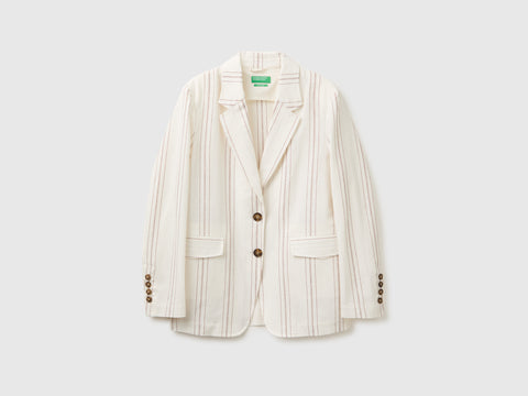 Blazer às riscas em mistura de linho - ucb_image_FS