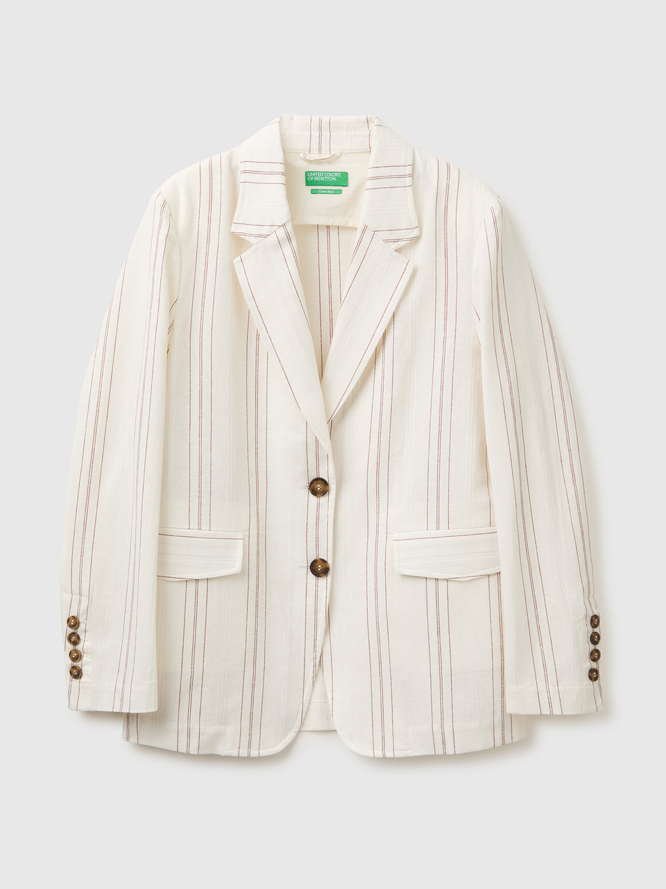 Blazer às riscas em mistura de linho - ucb_image_FS