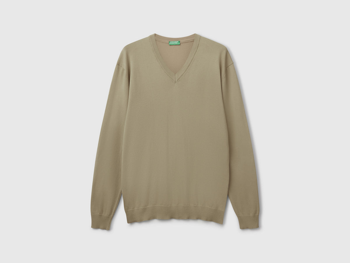 Camisola em algodão puro com decote em V - ucb_image_FS