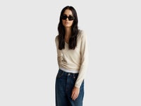 Camisola com decote em V em algodão puro - ucb_image_F