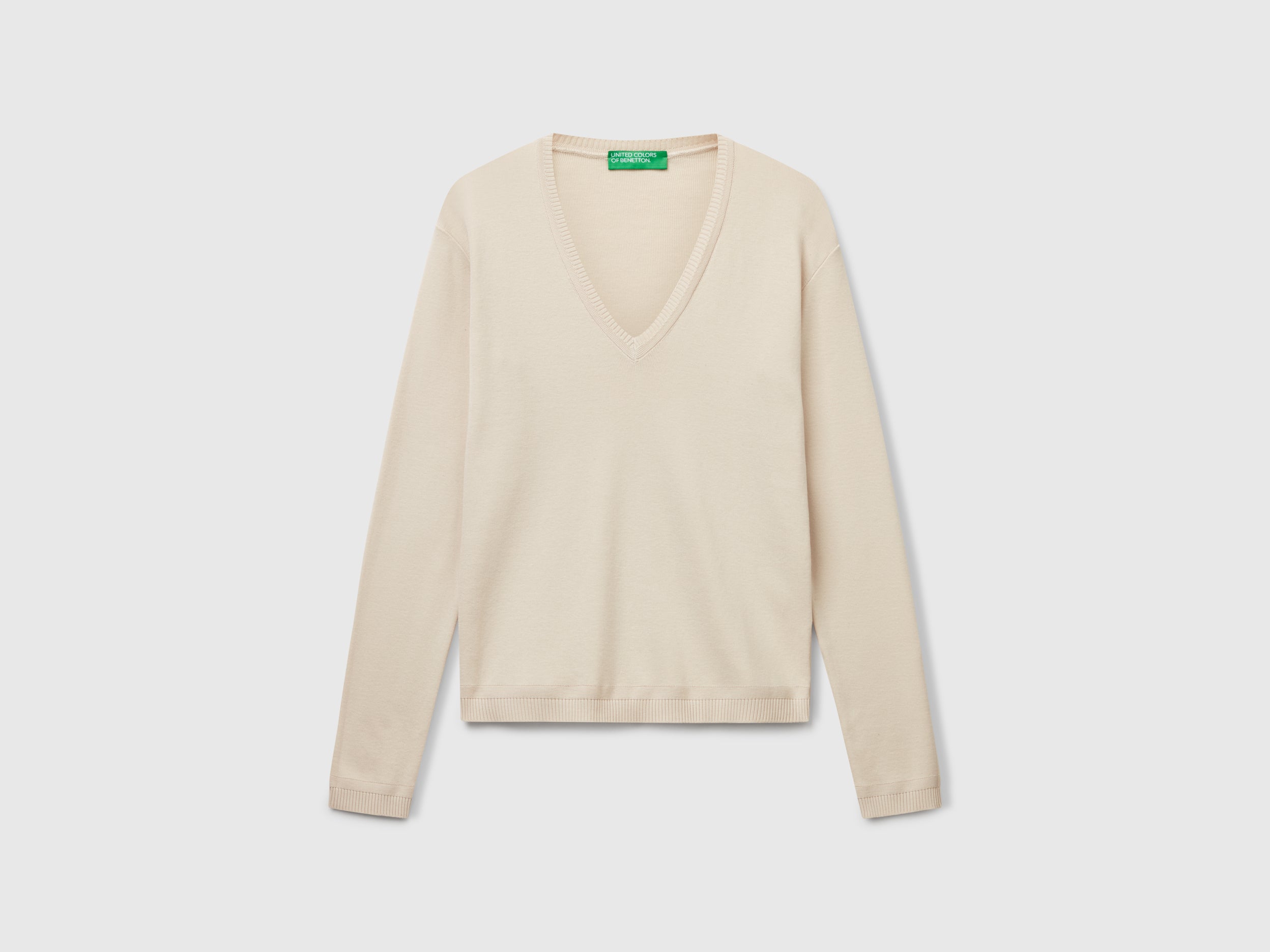 Camisola com decote em V em algodão puro - ucb_image_FS