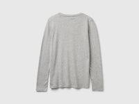 T-shirt cinzenta mélange com decote em V - ucb_image_BS