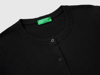 Black cardigan in tricot cotton - ucb_image_DS1