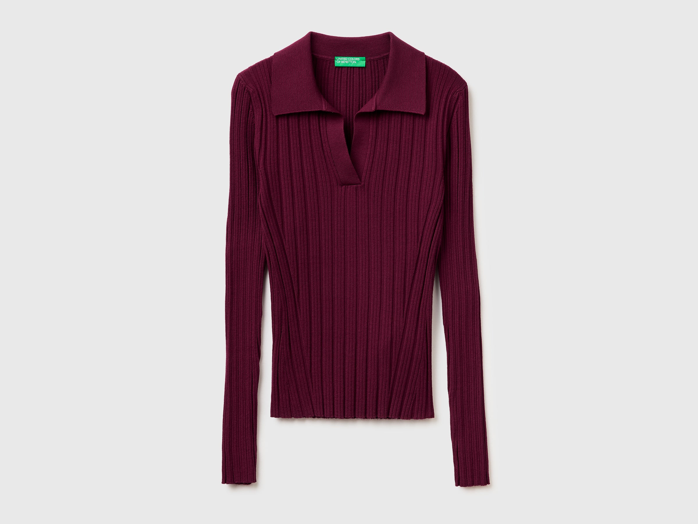 Ribbed sweater with polo collar - ucb_image_FS