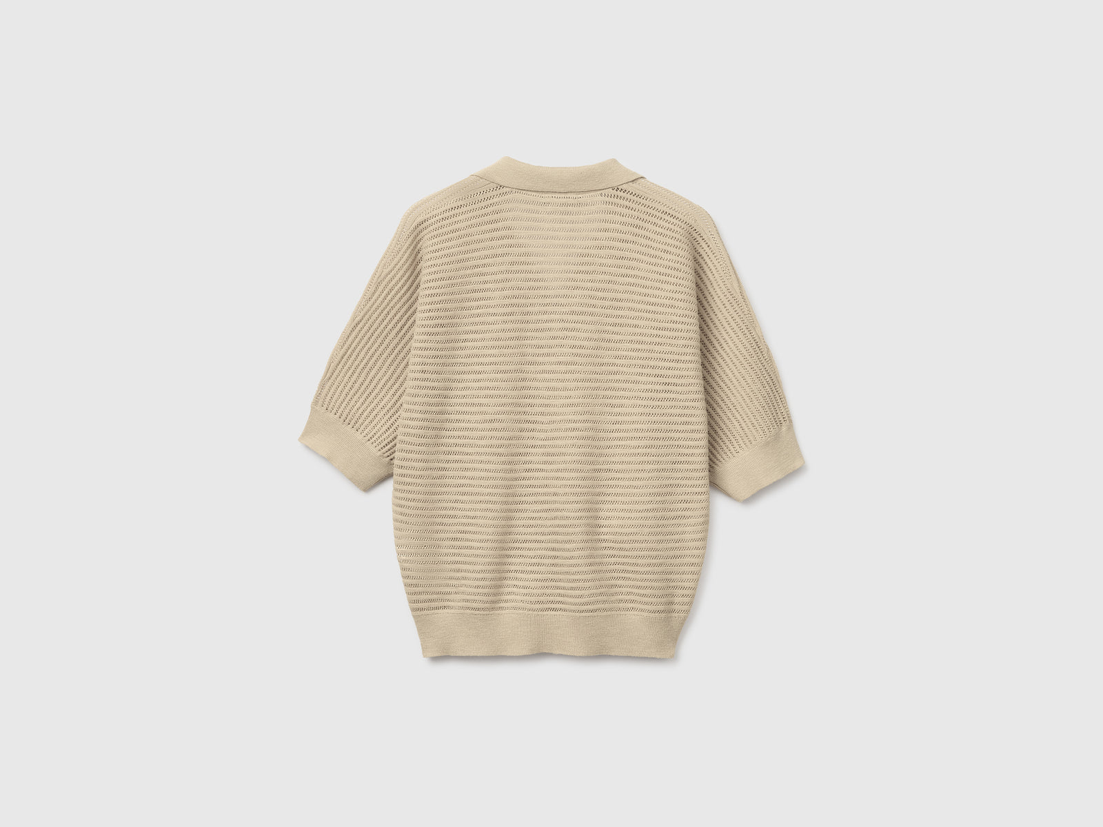 Perforated polo shirt in linen blend - ucb_image_BS