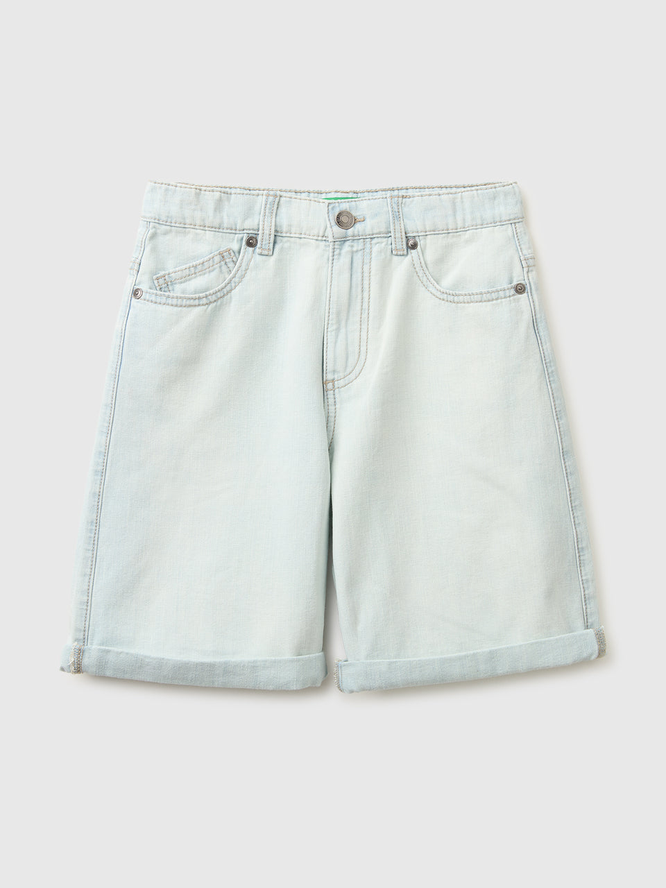 Denim Bermuda shorts with cuffs - ucb_image_FS