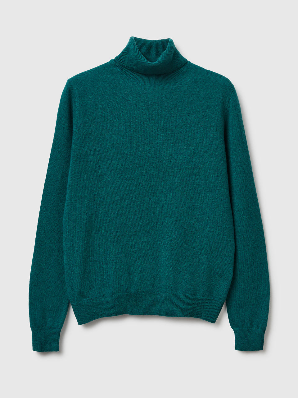 Camisola de gola alta verde em pura lã Merino - ucb_image_FS