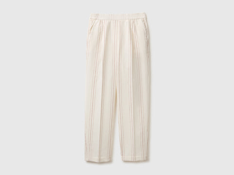 Striped linen blend trousers - ucb_image_FS