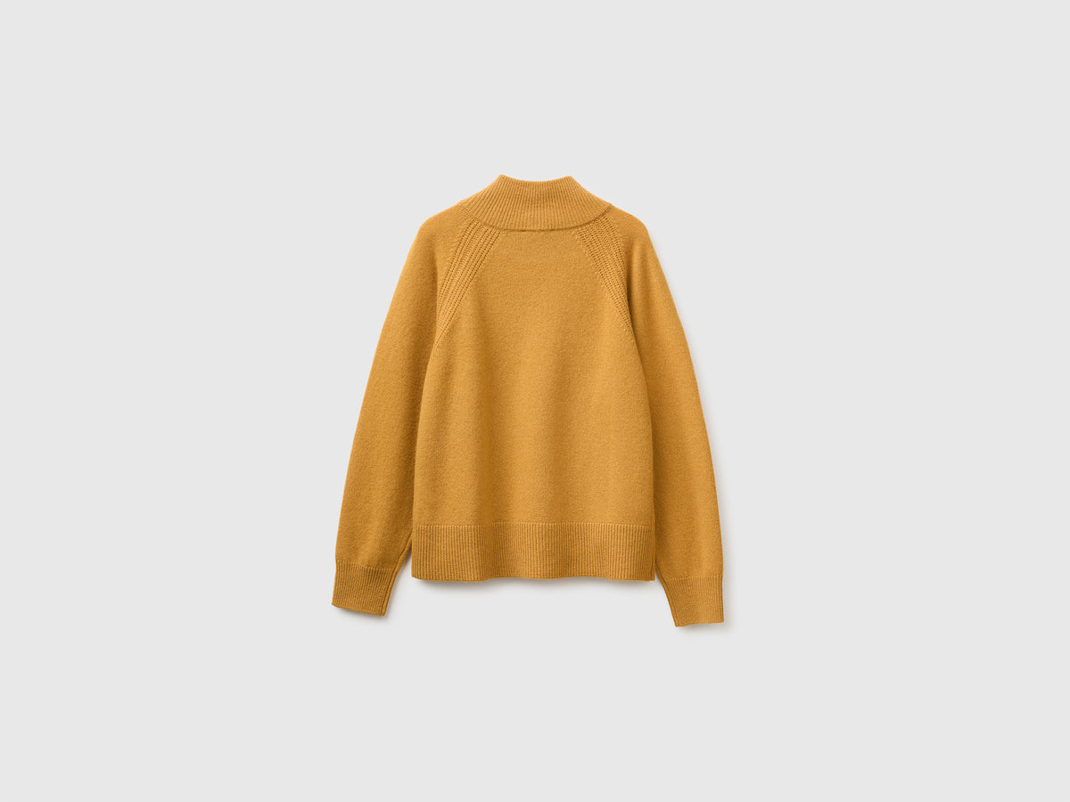 Camisola de gola alta com botões 100% lã - ucb_image_BS