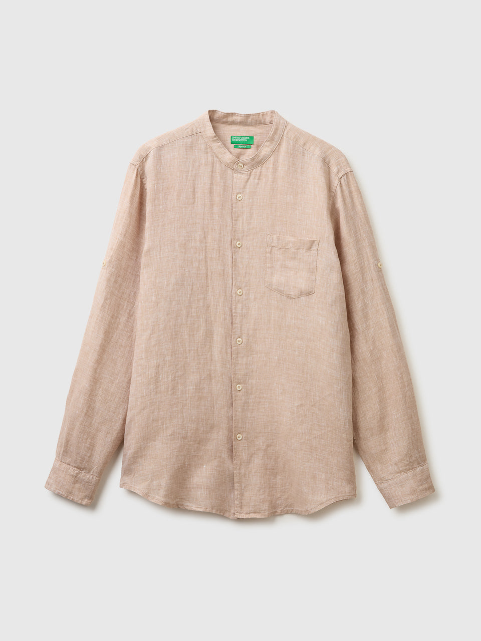 Pure linen shirt with mandarin collar - ucb_image_FS