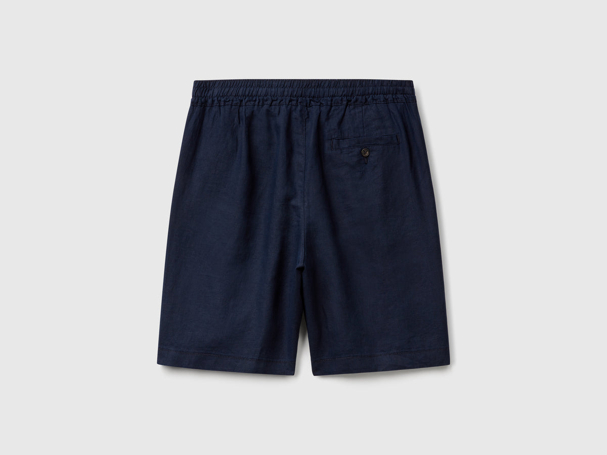 Bermudas com cordão de ajuste em linho puro - ucb_image_BS