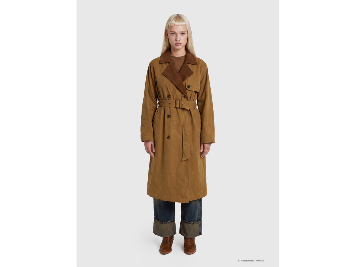 Trench coat com detalhes em veludo canelado - ucb_image_FY
