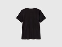 T-shirt com decote em V em algodão de fibra longa - ucb_image_BS