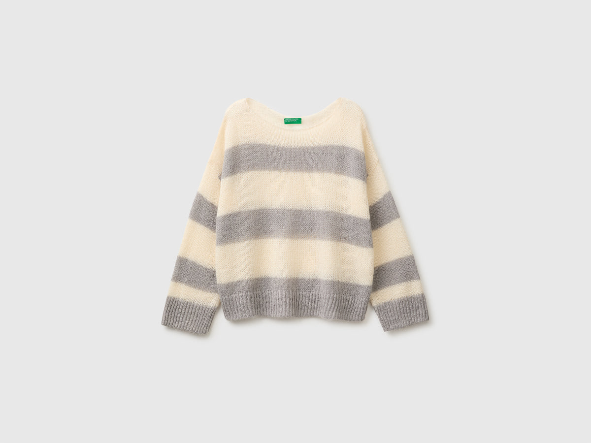 Camisola em mistura de mohair às riscas bicolor boxy fit - ucb_image_FS