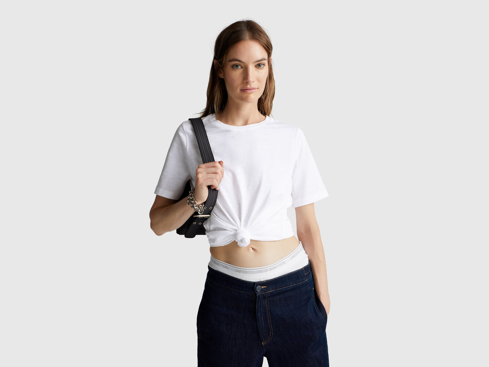 Crew neck t-shirt in slub cotton