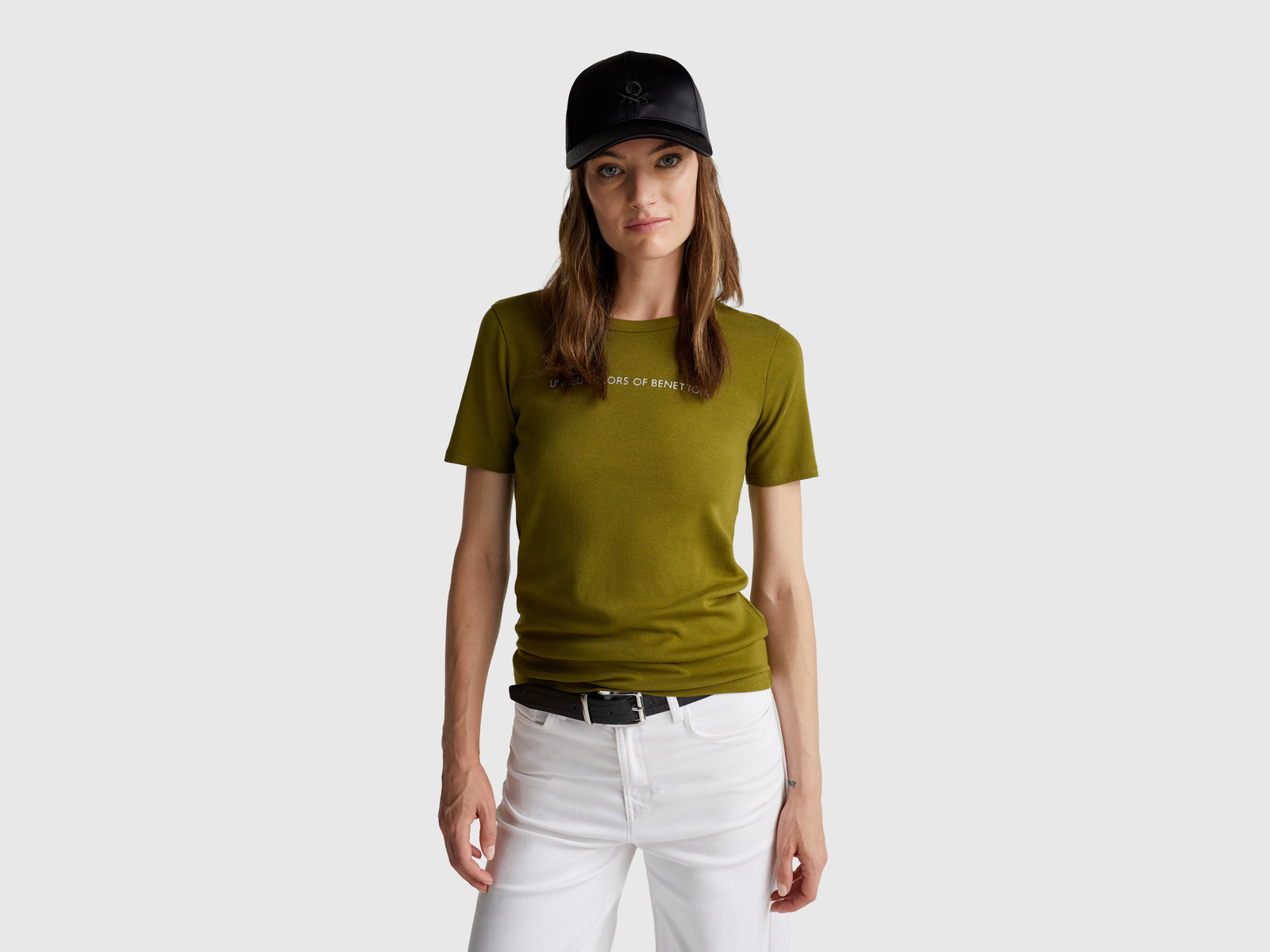 T-shirt in 100% cotton with glitter print logo