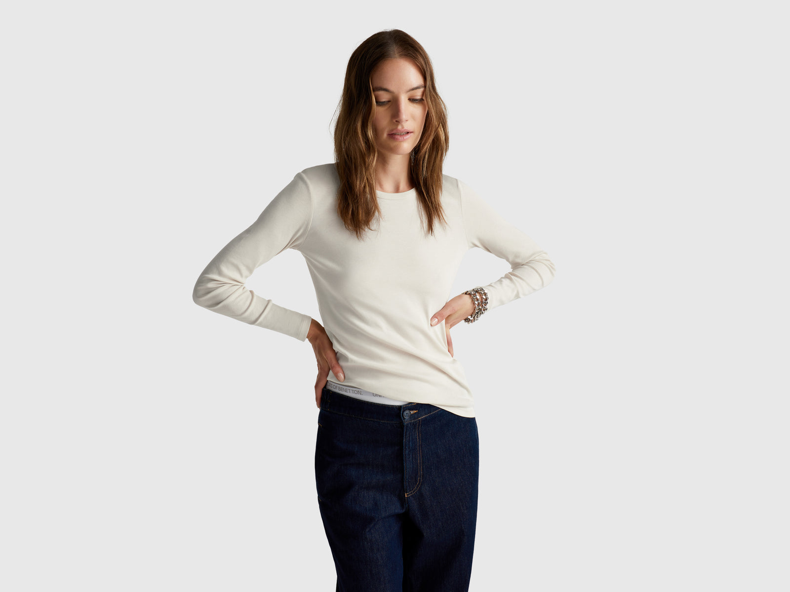 Long sleeve 100% cotton t-shirt