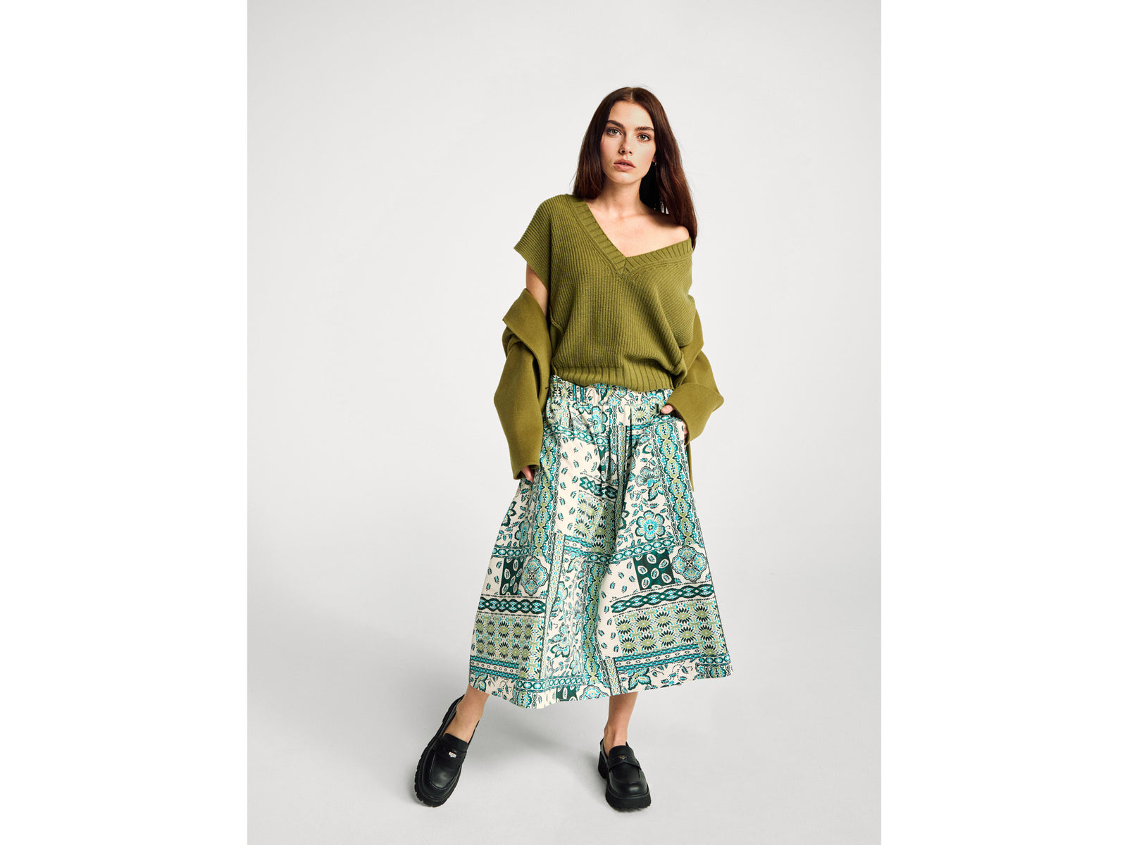 Pencil skirt with bandana print