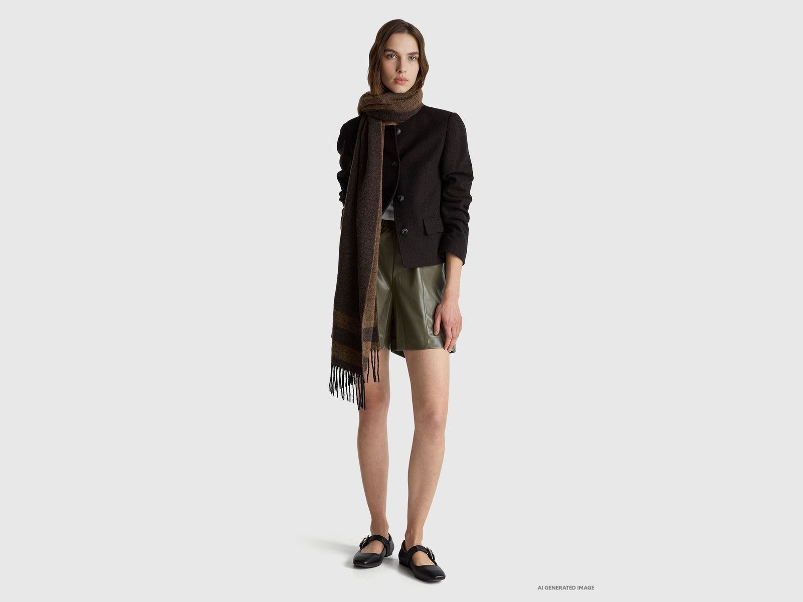 Bermudas in imitation leather