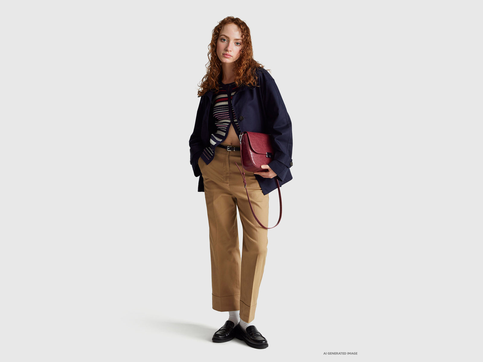 Straight trousers with cuff