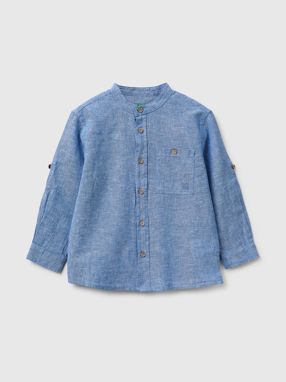 Linen blend mandarin collar shirt - ucb_image_FS