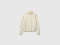 Camisola de gola alta branco nata em pura caxemira - ucb_image_FS