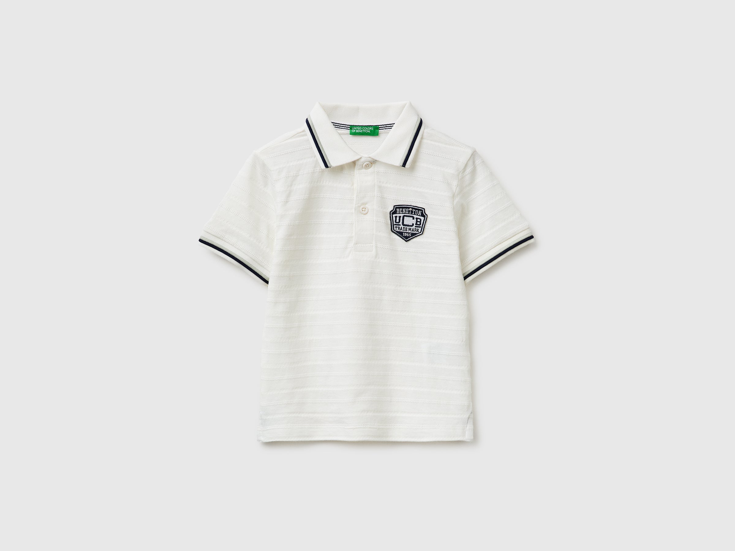 Striped polo shirt with patch - ucb_image_FS