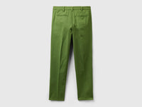 Chinos slim fit em algodão verde militar - ucb_image_BS