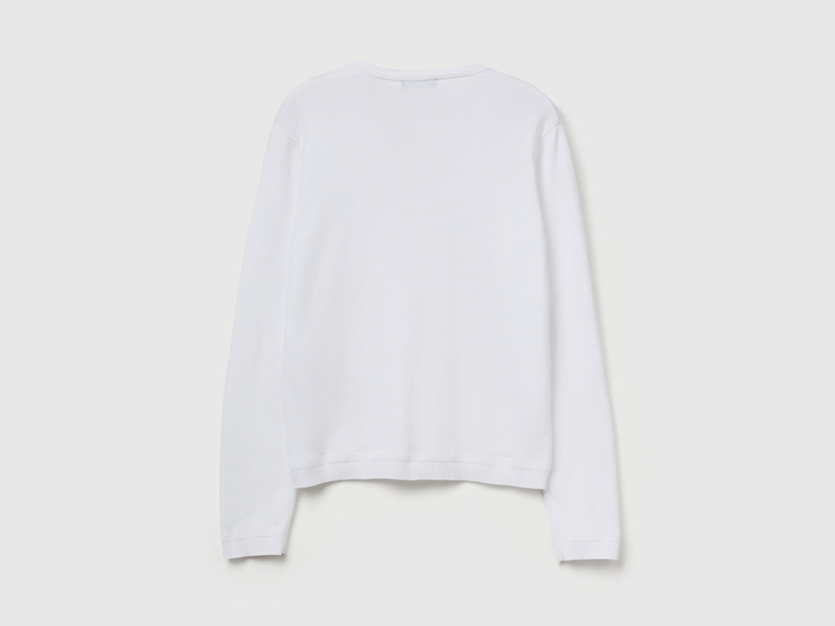 Camisola com decote em V em algodão puro - ucb_image_BS