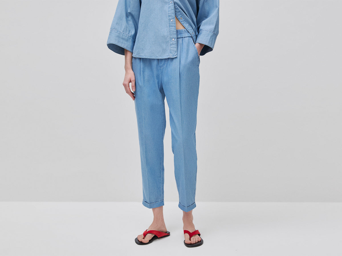Chinos em chambray com elástico - ucb_image_F