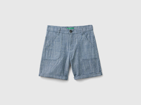 Shorts às riscas em chambray - ucb_image_FS