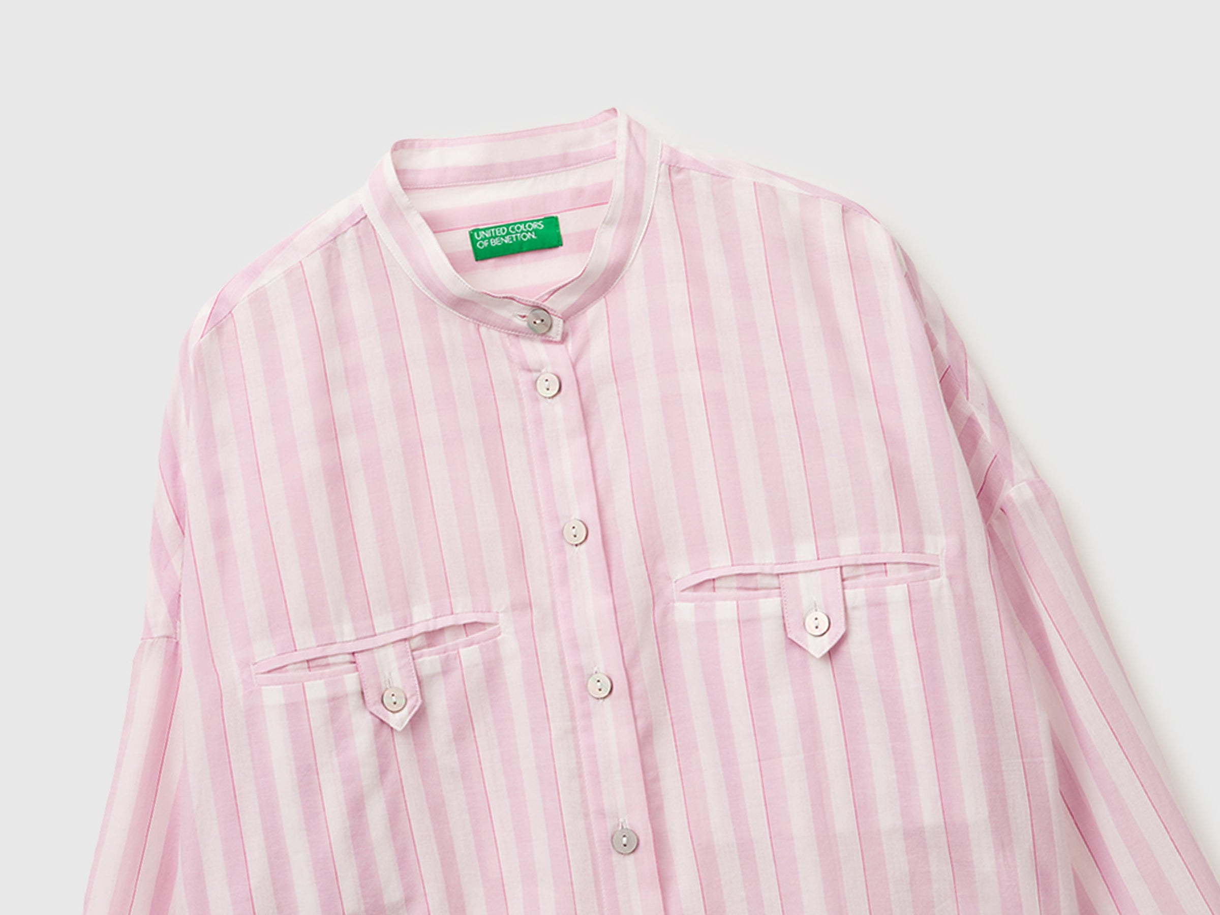 Striped shirt with mandarin collar - ucb_image_DS1