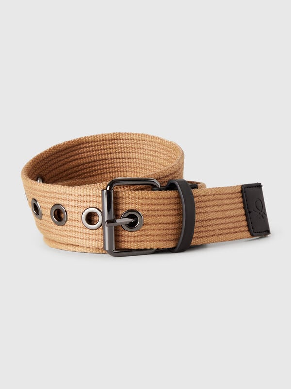 Ceinture rayée à œillets Homme