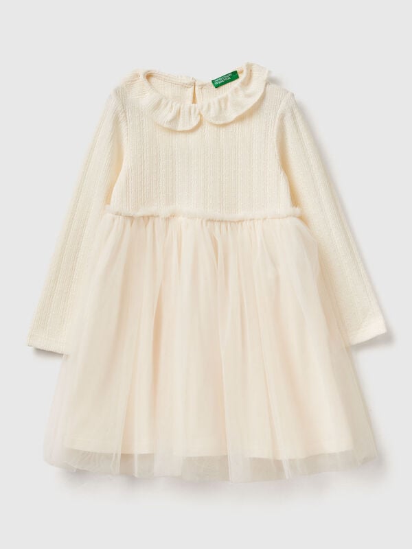 Robe avec col en tulle Filles