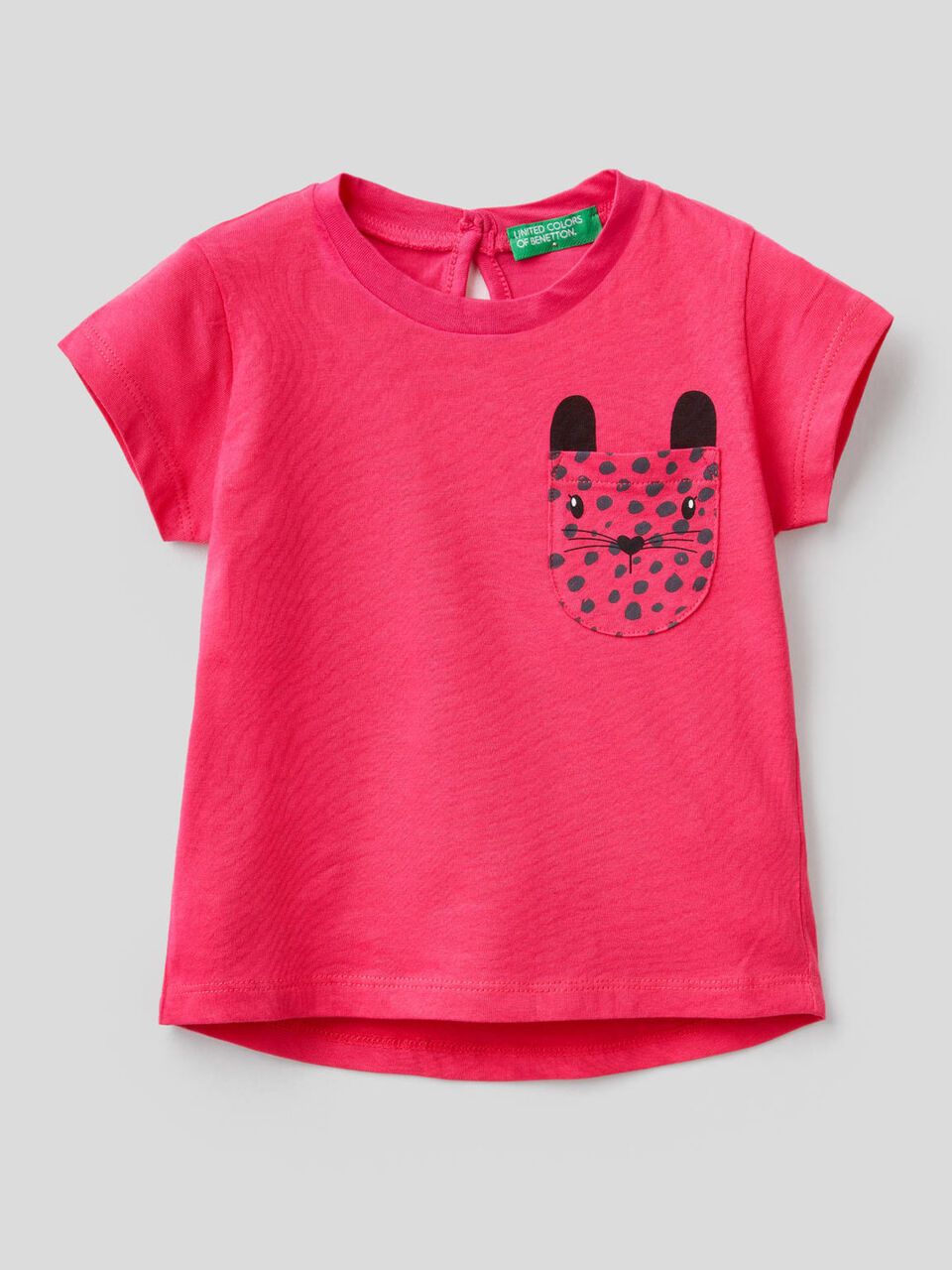 T-shirt en coton avec poche imprimée image number 1