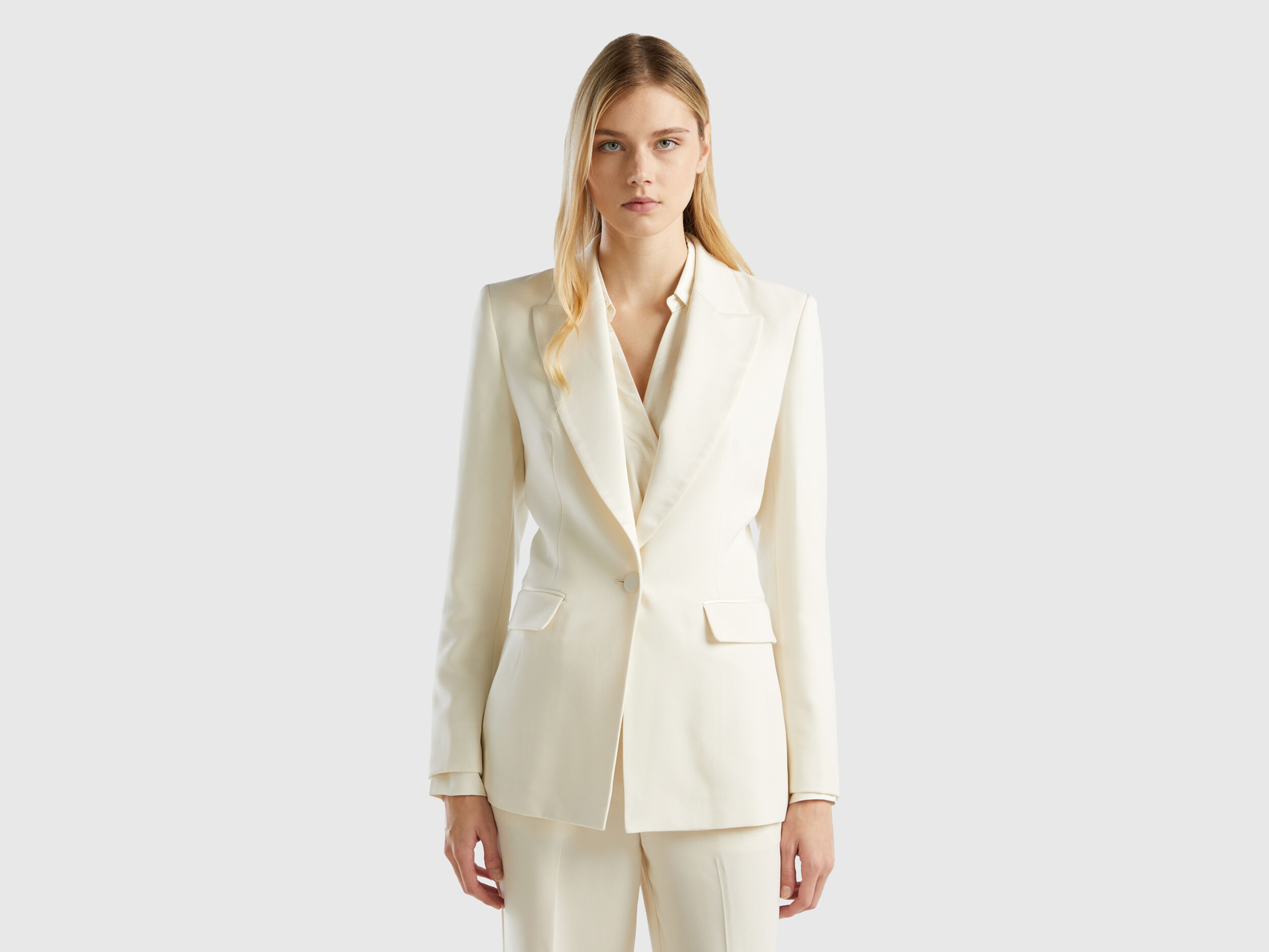 Blazer coupe slim Cr me Benetton