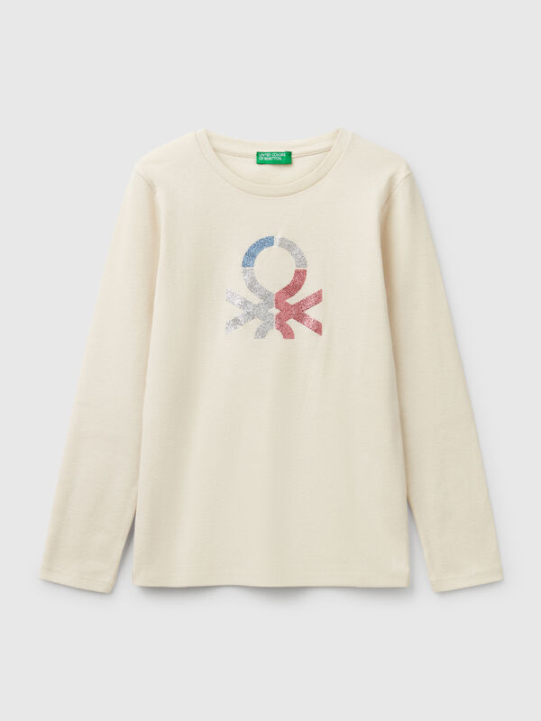 T-shirt à manches longues et imprimé pailleté Filles