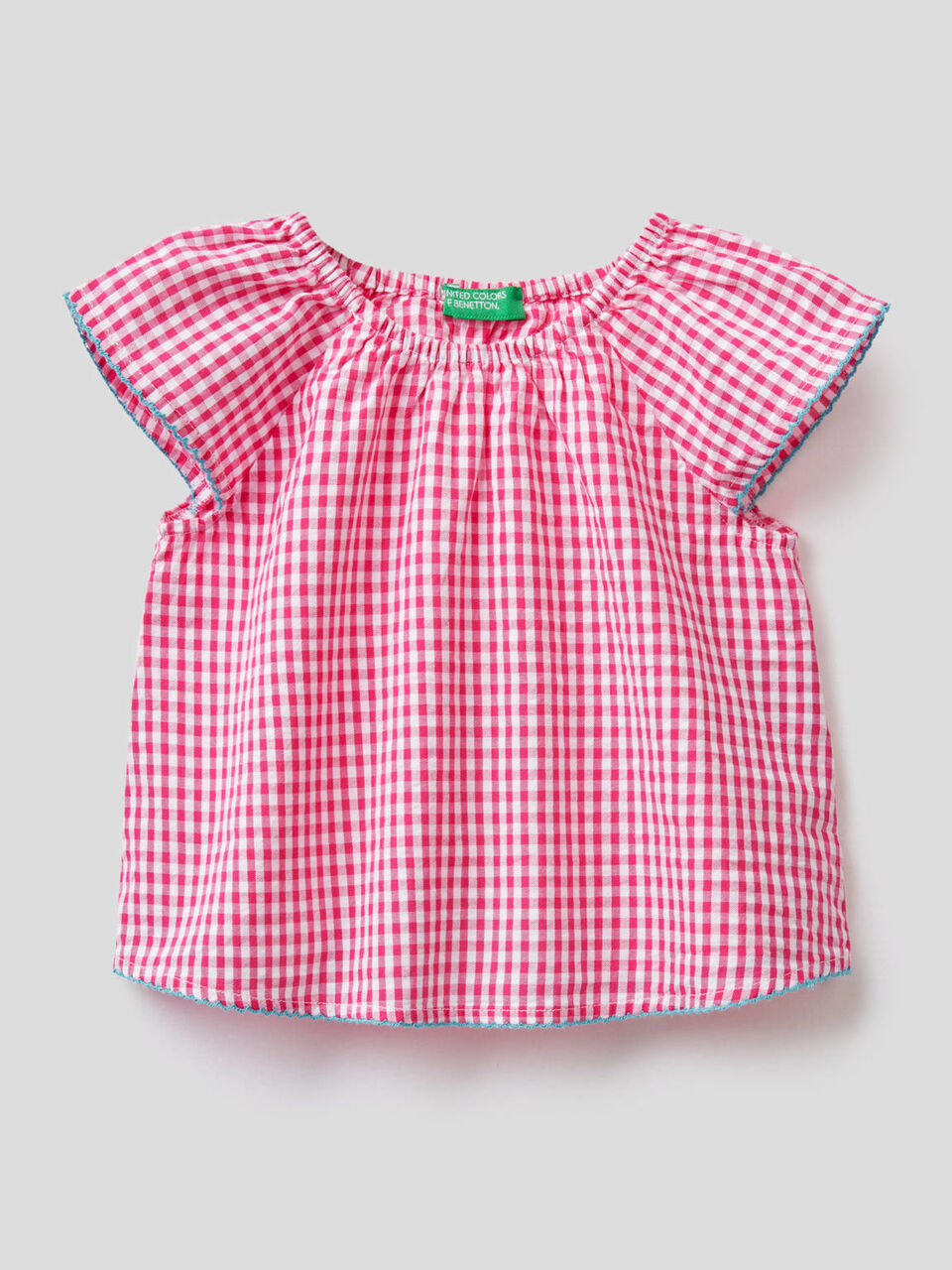 Blouse à motif vichy en 100% coton image number 1