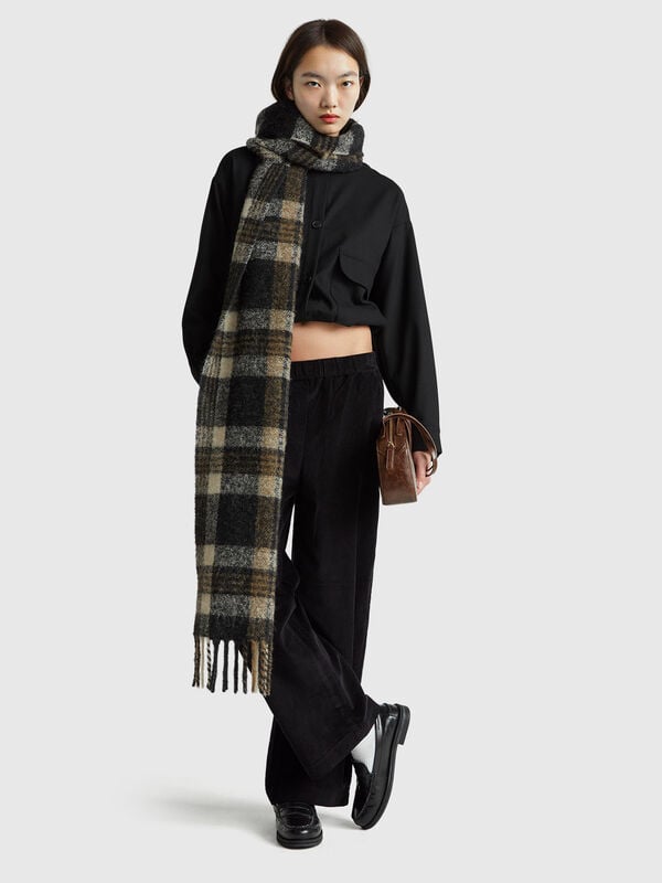 Pantalon large en velours Femme