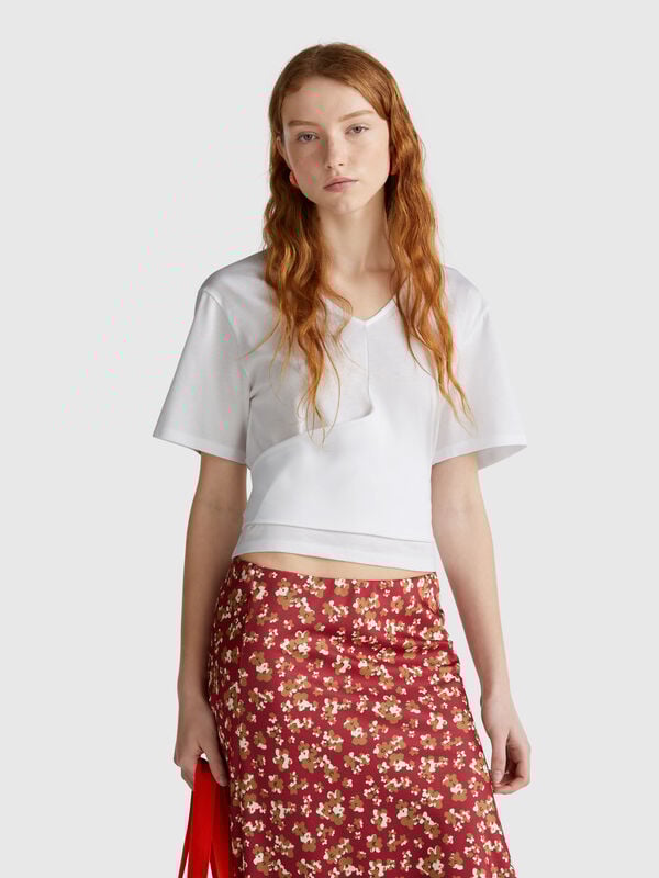 T-shirt avec noeud au dos Femme