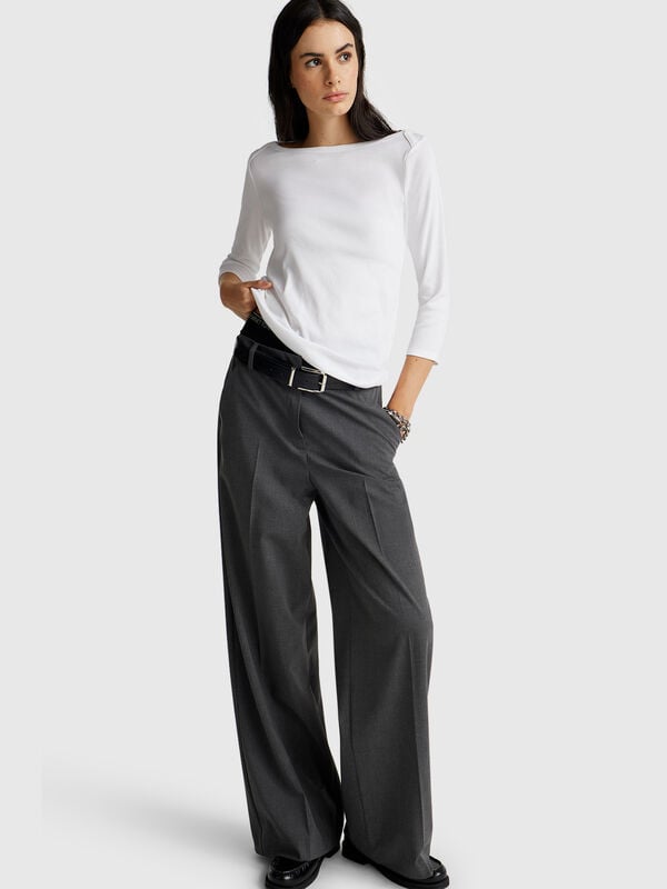 T-shirt col bateau Femme