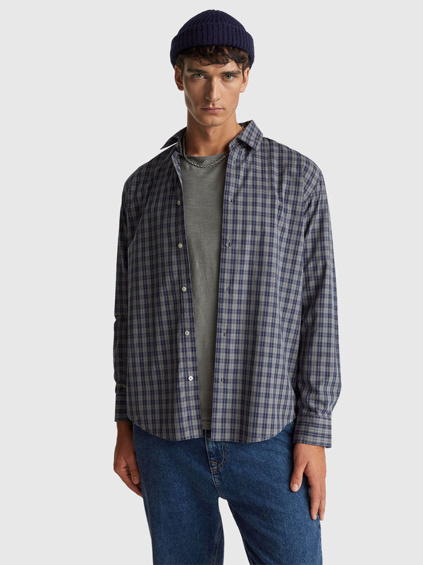 Chemise à carreaux 100% coton Homme