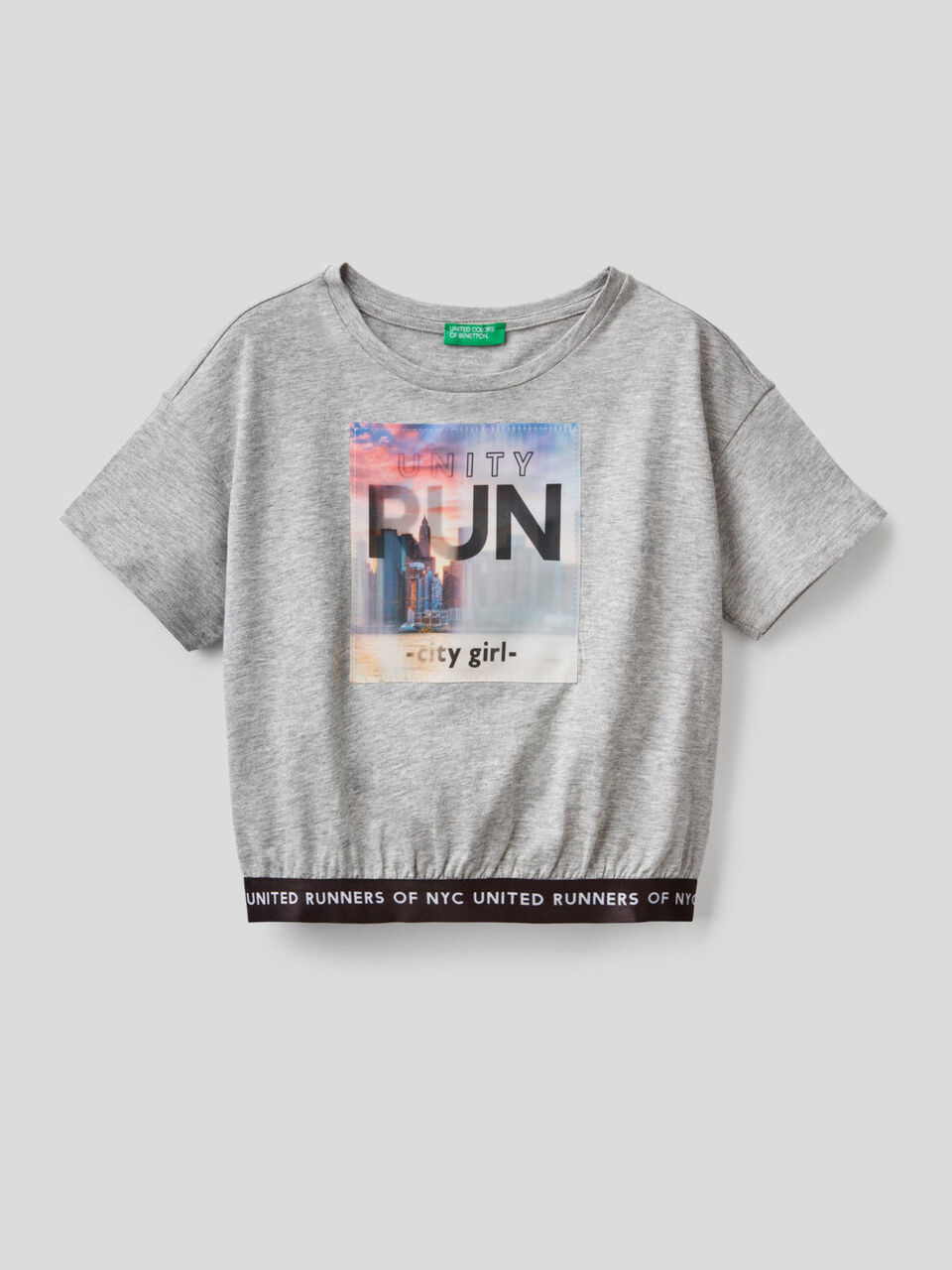 T-shirt cropped avec imprimé moiré image number 1