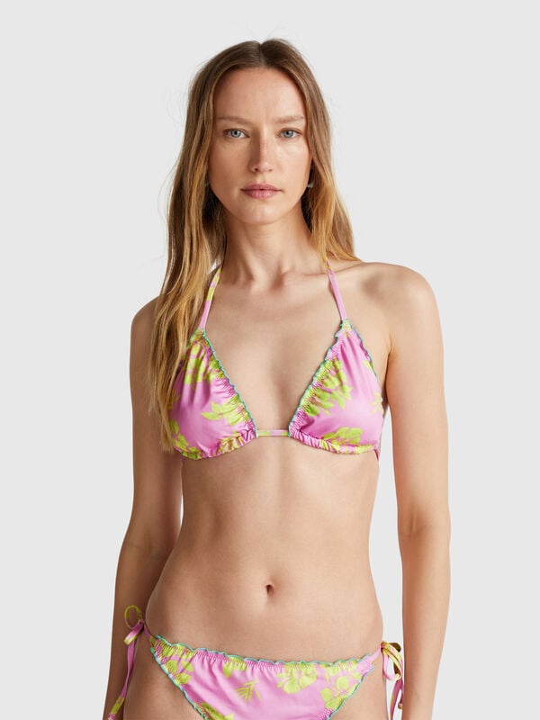 Triangle de plage rembourré imprimé fleurs Femme
